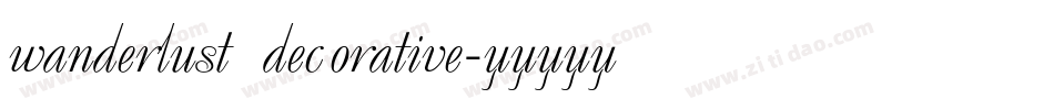 wanderlust decorative字体转换